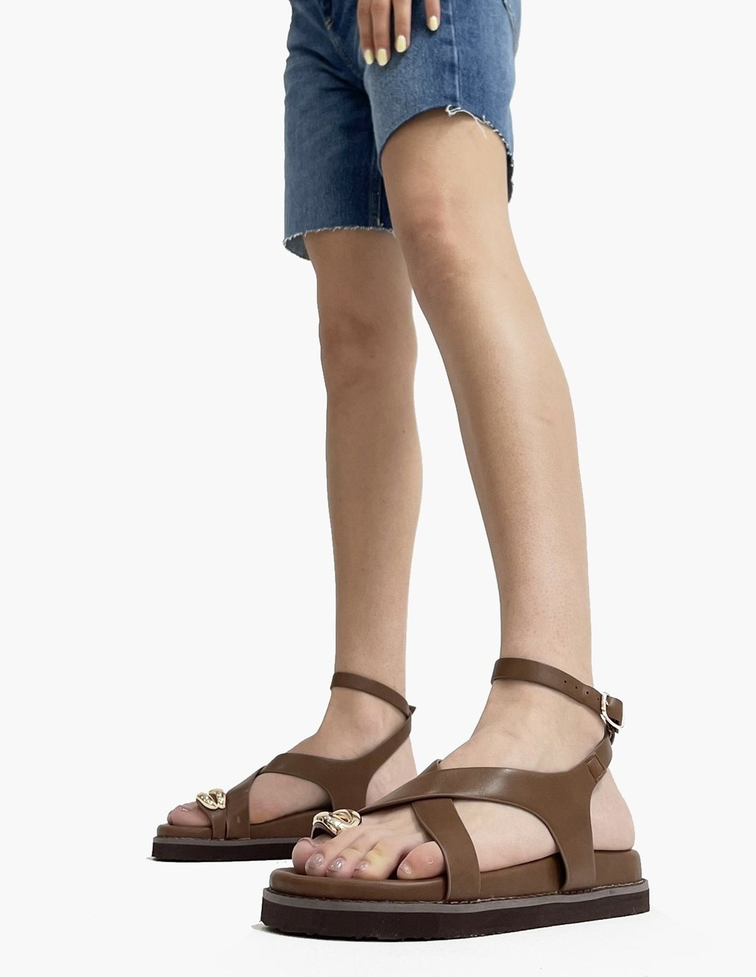 Sandalias Marrones Planas...