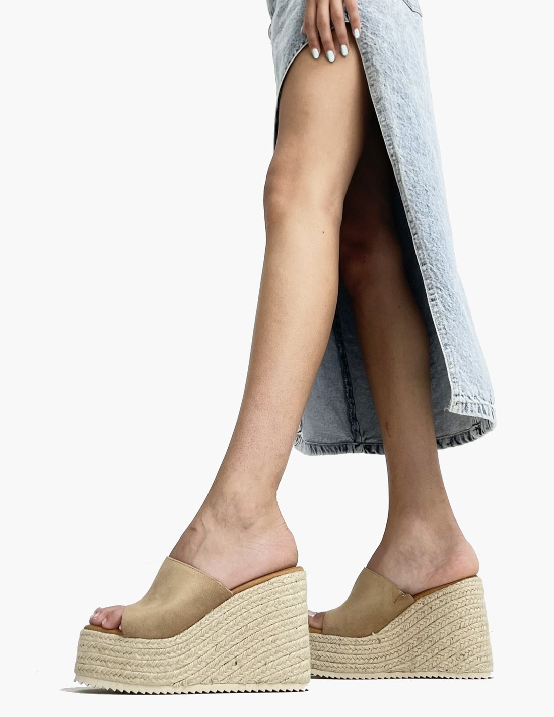 Sandalias de Cuña Kaki...