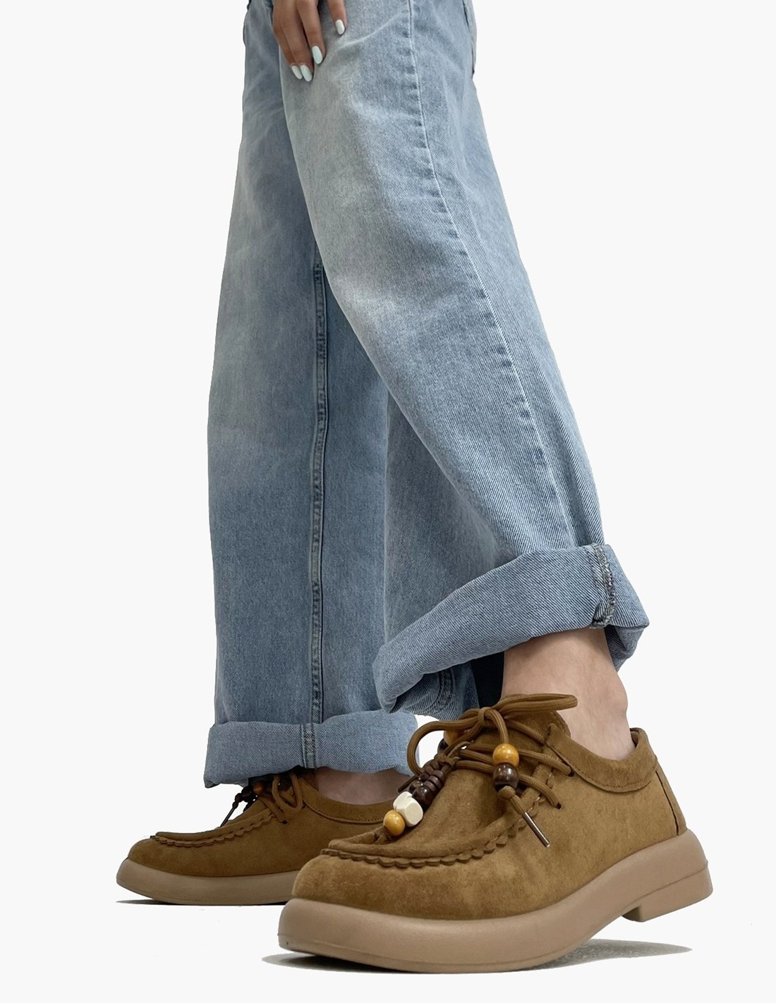 Zapatos Mocasines Mujer Camel