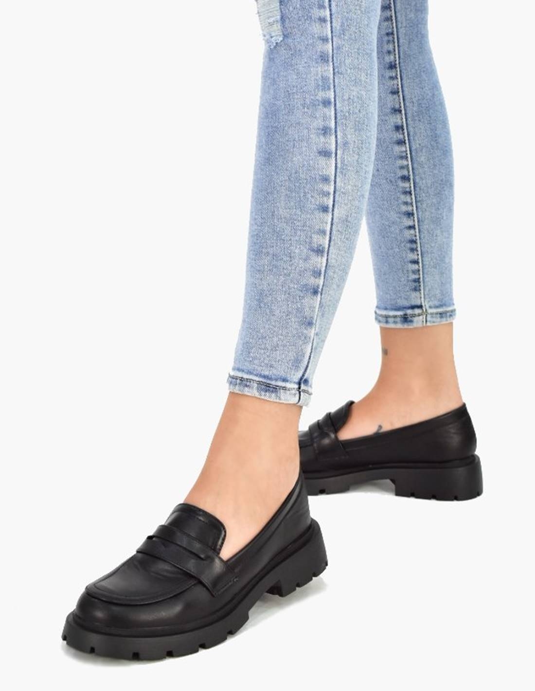 Mocasin negro Zapatos Mujer - Calzados Plaza